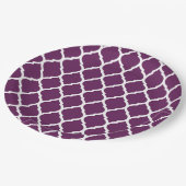 Assiettes En Carton Plum pourpre et blanc Quatrefoil marocain (Angle)
