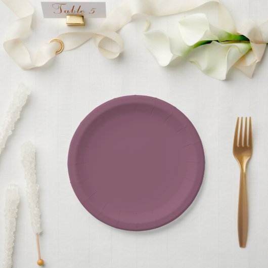 Assiettes En Carton Plum profond tendance - Plaques en papier (Mariage)