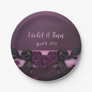 Assiettes En Carton Plum Roses