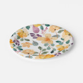 Assiettes En Carton Plum violet jaune doré Floral (Angle)