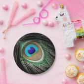 Assiettes En Carton Plume de paon (Fête)