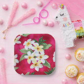 Assiettes En Carton Plumeria hawaïenne Plaque de papier (Fête)