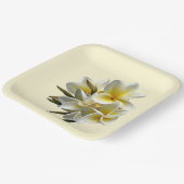 Assiettes En Carton Plumeria Jaune Fleurs Plaque en papier (Angulaire)