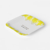 Assiettes En Carton Plumeria jaune Frangipani Mariage (Angulaire)