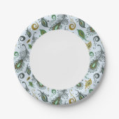 Assiettes En Carton Plumes colorées et diverses (Devant)