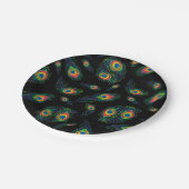 Assiettes En Carton Plumes de paon (Angle)