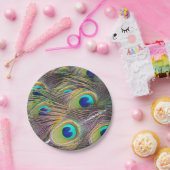 Assiettes En Carton Plumes de paon (Fête)