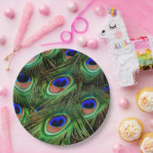 Assiettes En Carton Plumes de paon   (Fête)