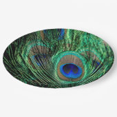 Assiettes En Carton Plumes de paon Lucky (Angle)