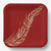 Assiettes En Carton Plumes dorées (Recto)