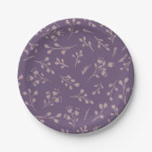 Assiettes En Carton Plumes Feuille de tulipe violet personnalisé Motif (Devant)