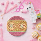 Assiettes En Carton Plumes rouges et jaunes (Fête)