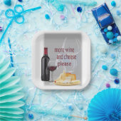 Assiettes En Carton Plus de vin et de fromage (Fête)