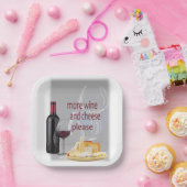 Assiettes En Carton Plus de vin et de fromage (Fête)