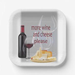 Assiettes En Carton Plus de vin et de fromage