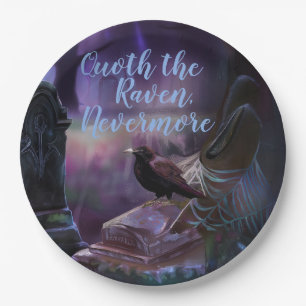 Assiettes En Carton Plus jamais, le cimetière Raven Déplaisant Hallowe