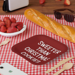 Assiettes En Carton Plus sucré que les biscuits de Noël Noël drôle
