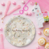 Assiettes En Carton Plutôt Neutre Crème Rose Floral (Fête)