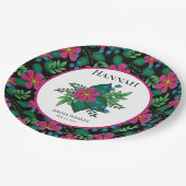 Assiettes En Carton Plutôt rose chaud sur noir (Angle)