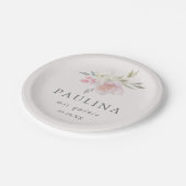 Assiettes En Carton Plutôt rose Quinceanera Date et nom (Angle)