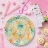 Assiettes En Carton Plutôt Tropical Turquoise Orange Cream (Fête)