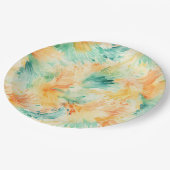 Assiettes En Carton Plutôt Tropical Turquoise Orange Cream (Angle)
