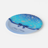 Assiettes En Carton Pneu de neige Bleu Ruban Plaque en papier de vacan (Angle)