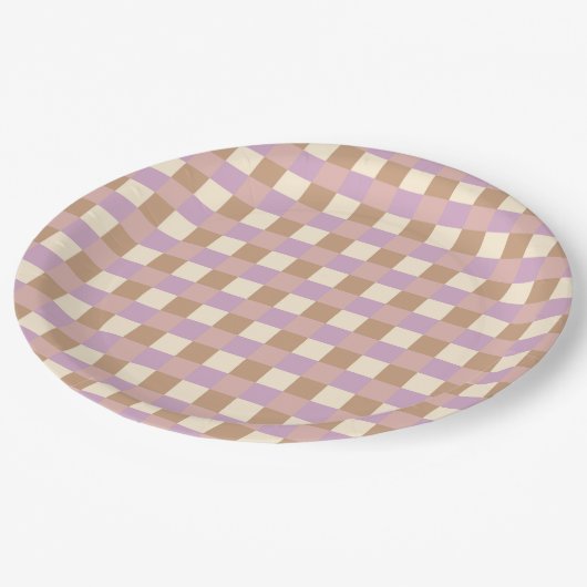 Assiettes En Carton Poche Dustée Et Lavande Plaid (Angle)