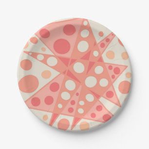 Assiettes En Carton Poche et corail formes abstraites