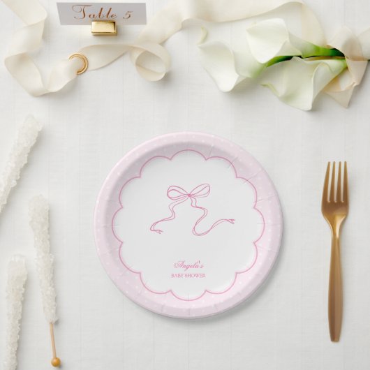 Assiettes En Carton Poche rose Pow Pot Baby shower Plaque papier (Mariage)