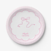 Assiettes En Carton Poche rose Pow Pot Baby shower Plaque papier (Devant)
