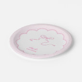 Assiettes En Carton Poche rose Pow Pot Baby shower Plaque papier (Angle)