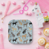 Assiettes En Carton Poches et os Pitbulles (Fête)