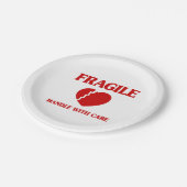 Assiettes En Carton Poignée Cardiaque Fragile Avec Soin (Angle)