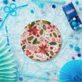 Assiettes En Carton Poinsettia (Fête)