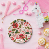 Assiettes En Carton Poinsettia (Fête)