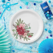 Assiettes En Carton Poinsettia de Noël Élégante (Fête)