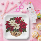 Assiettes En Carton Poinsettia et Disco Ball Plaque en papier (Fête)