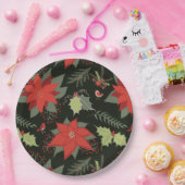 Assiettes En Carton Poinsettia Holly Noël (Fête)