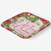 Assiettes En Carton Poinsettia Joyeux Noël (Angulaire)