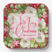 Assiettes En Carton Poinsettia Joyeux Noël (Recto)