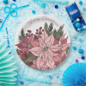 Assiettes En Carton Poinsettia Rabbit Joyeux Noël (Fête)