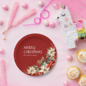 Assiettes En Carton Poinsettias (Fête)