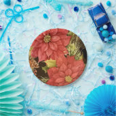 Assiettes En Carton Poinsettias En Fleur (Fête)