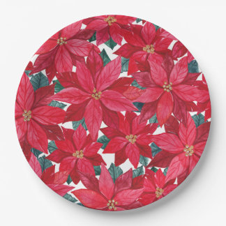 Assiettes En Carton Poinsettias Hiver Shelter Round Pouf