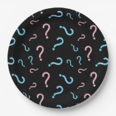Assiettes En Carton Point de question Genre Revedette Party Noir (Devant)