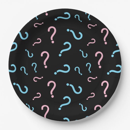 Assiettes En Carton Point de question Genre Revedette Party Noir (Devant)