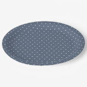 Assiettes En Carton Point Polka bleu (Angle)