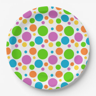 Assiettes En Carton Point Polka coloré