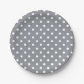Assiettes En Carton Point Polka gris (Devant)